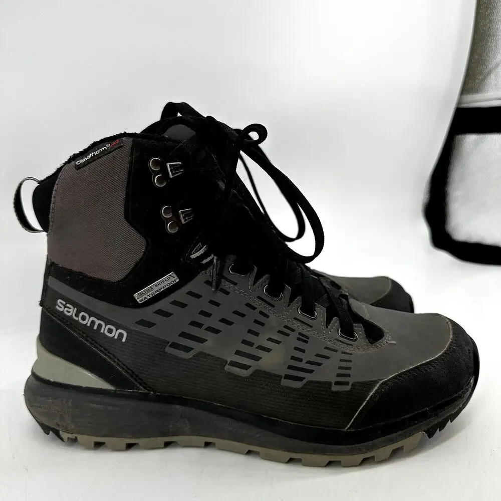 Salomon Kaipo Mid CS WP Winter Boot Waterproof Abrasion Resistant Gray Black 9